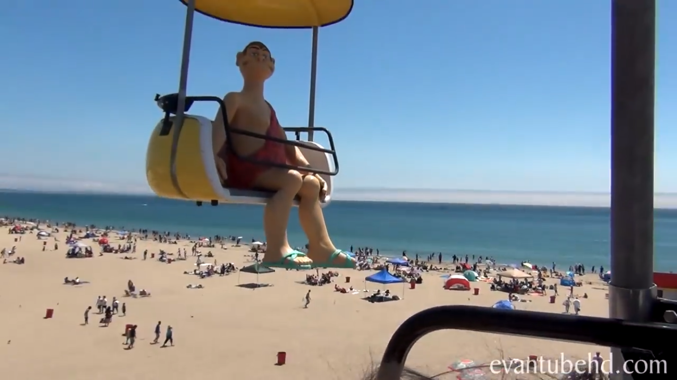 Santa Cruz Beach Boredwalk Glider Caveman Blank Meme Template