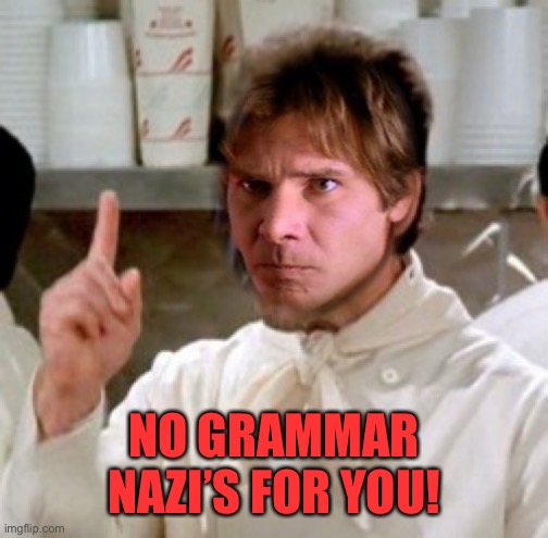 NO GRAMMAR NAZI’S FOR YOU! | made w/ Imgflip meme maker