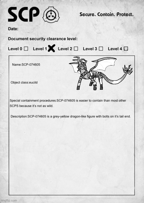 zanon’s dragon form as an SCP | made w/ Imgflip meme maker