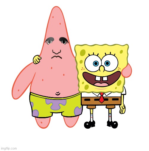 Spongebob and Patrick (Mii from Wii) | image tagged in spongebob,patrick star,patrick,wii,wii sports | made w/ Imgflip meme maker