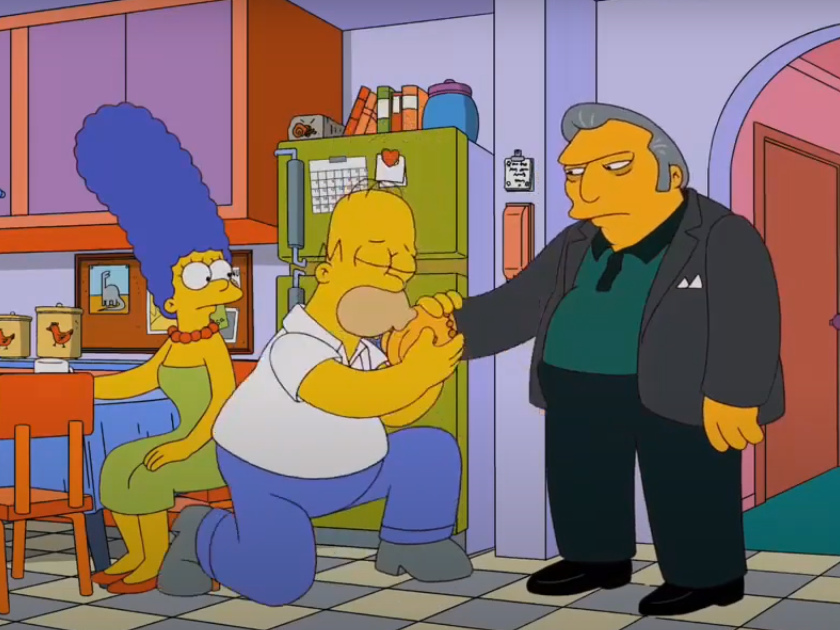 homer kiss the hand of fat tony Blank Meme Template