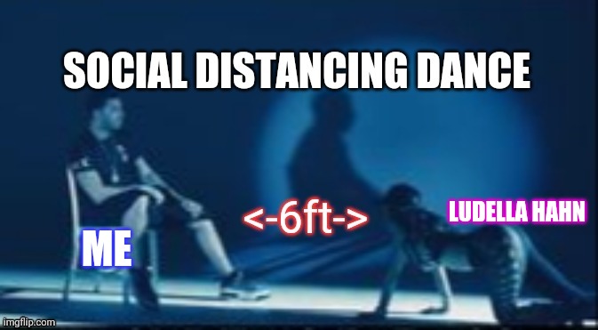 Social distance dance | LUDELLA HAHN; ME | image tagged in drake,nicki minaj,coronavirus,covid-19,social distancing | made w/ Imgflip meme maker