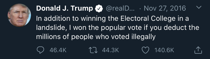 Trump tweet popular vote Blank Meme Template