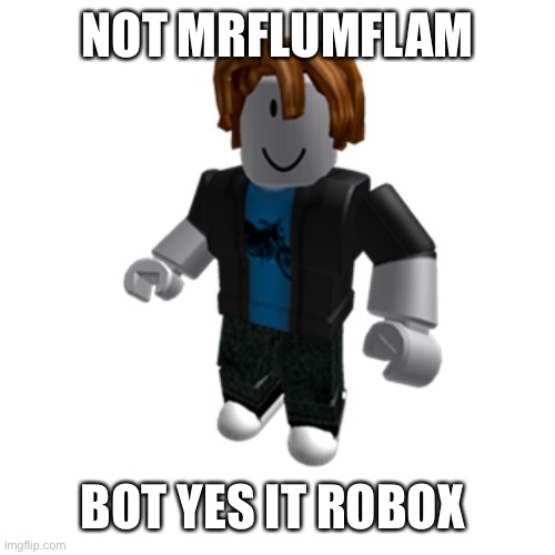 ROBLOX bacon hair | NOT MRFLUMFLAM BOT YES IT ROBOX | image tagged in roblox bacon hair | made w/ Imgflip meme maker