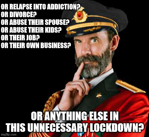 captain obvious | OR RELAPSE INTO ADDICTION?  
OR DIVORCE?  
OR ABUSE THEIR SPOUSE?
OR ABUSE THEIR KIDS?
OR THEIR JOB?
OR THEIR OWN BUSINESS? OR ANYTHING ELSE | image tagged in captain obvious | made w/ Imgflip meme maker