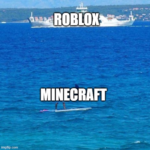 Umbrella Boat |  ROBLOX; MINECRAFT | image tagged in umbrella boat,roblox,minecraft | made w/ Imgflip meme maker
