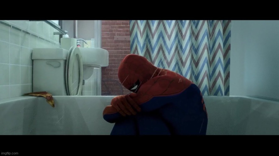 image tagged in spiderman cry in shower | made w/ Imgflip meme maker