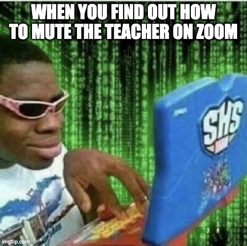 Ryan Beckford | WHEN YOU FIND OUT HOW TO MUTE THE TEACHER ON ZOOM | image tagged in ryan beckford | made w/ Imgflip meme maker