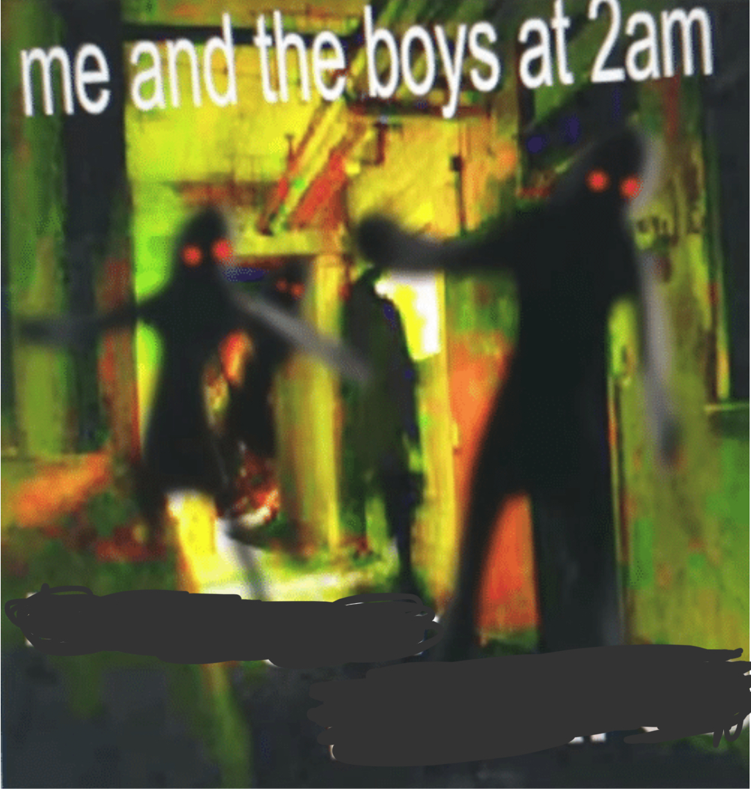 Me and the boy at 2am, X Blank Meme Template