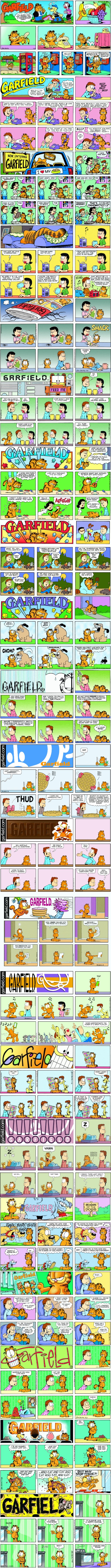 The Biggest Collection Of Garfield Sunday Strips | image tagged in garfield,funny,comic,comics/cartoons,jon,odie | made w/ Imgflip meme maker