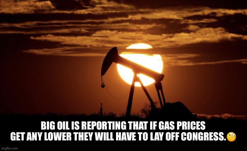 US oil prices crash below $0 a barrel. | BIG OIL IS REPORTING THAT IF GAS PRICES GET ANY LOWER THEY WILL HAVE TO LAY OFF CONGRESS.🧐 | image tagged in gas,crash,barrel,oil,stock market,congress | made w/ Imgflip meme maker