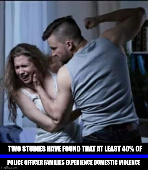 TWO STUDIES HAVE FOUND THAT AT LEAST 40% OF; POLICE OFFICER FAMILIES EXPERIENCE DOMESTIC VIOLENCE | image tagged in blue wives matter | made w/ Imgflip meme maker