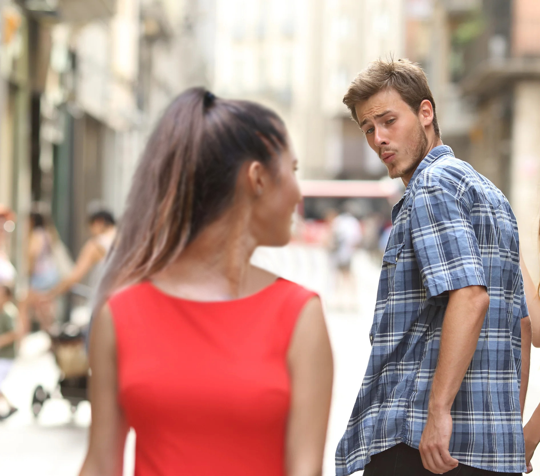 Succesful distracted boyfriend Blank Meme Template