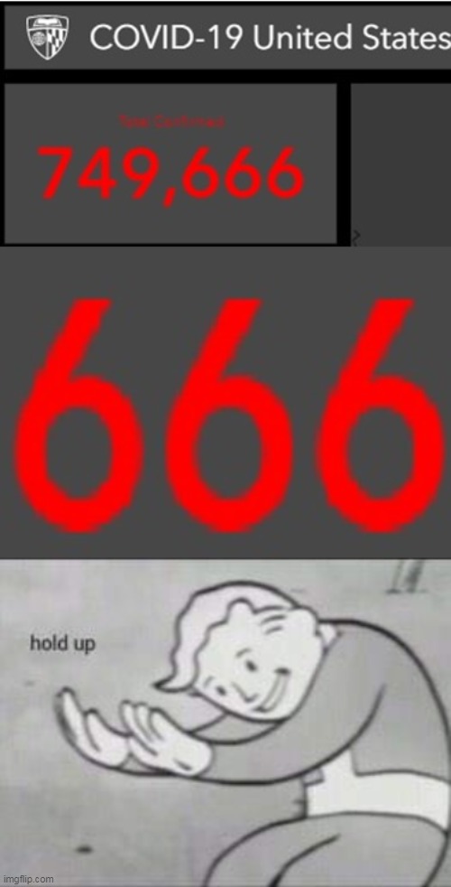 Covid-666 | image tagged in fallout hold up,covid-666 | made w/ Imgflip meme maker