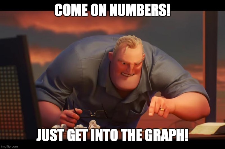 Me trying to make graphs | COME ON NUMBERS! JUST GET INTO THE GRAPH! | image tagged in math is math,graphs,numbers | made w/ Imgflip meme maker