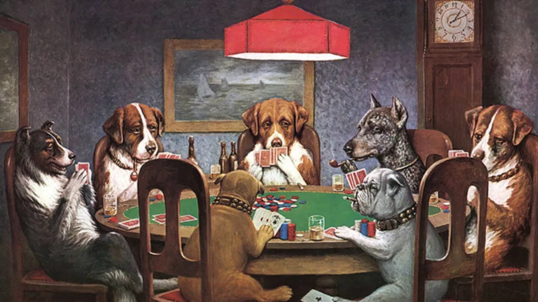 Dogs Playing Poker Blank Meme Template