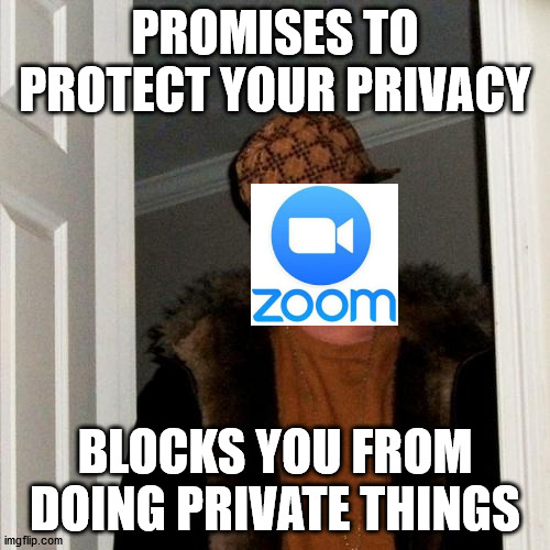 Scumbag Steve Meme | PROMISES TO PROTECT YOUR PRIVACY; BLOCKS YOU FROM DOING PRIVATE THINGS | image tagged in memes,scumbag steve | made w/ Imgflip meme maker