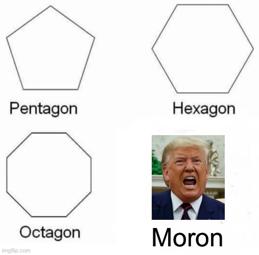 Pentagon Hexagon Octagon | Moron | image tagged in memes,pentagon hexagon octagon | made w/ Imgflip meme maker