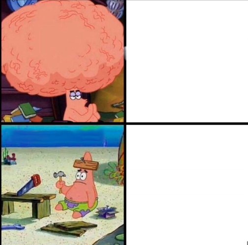 High Quality Patrick Brain Meme Blank Meme Template