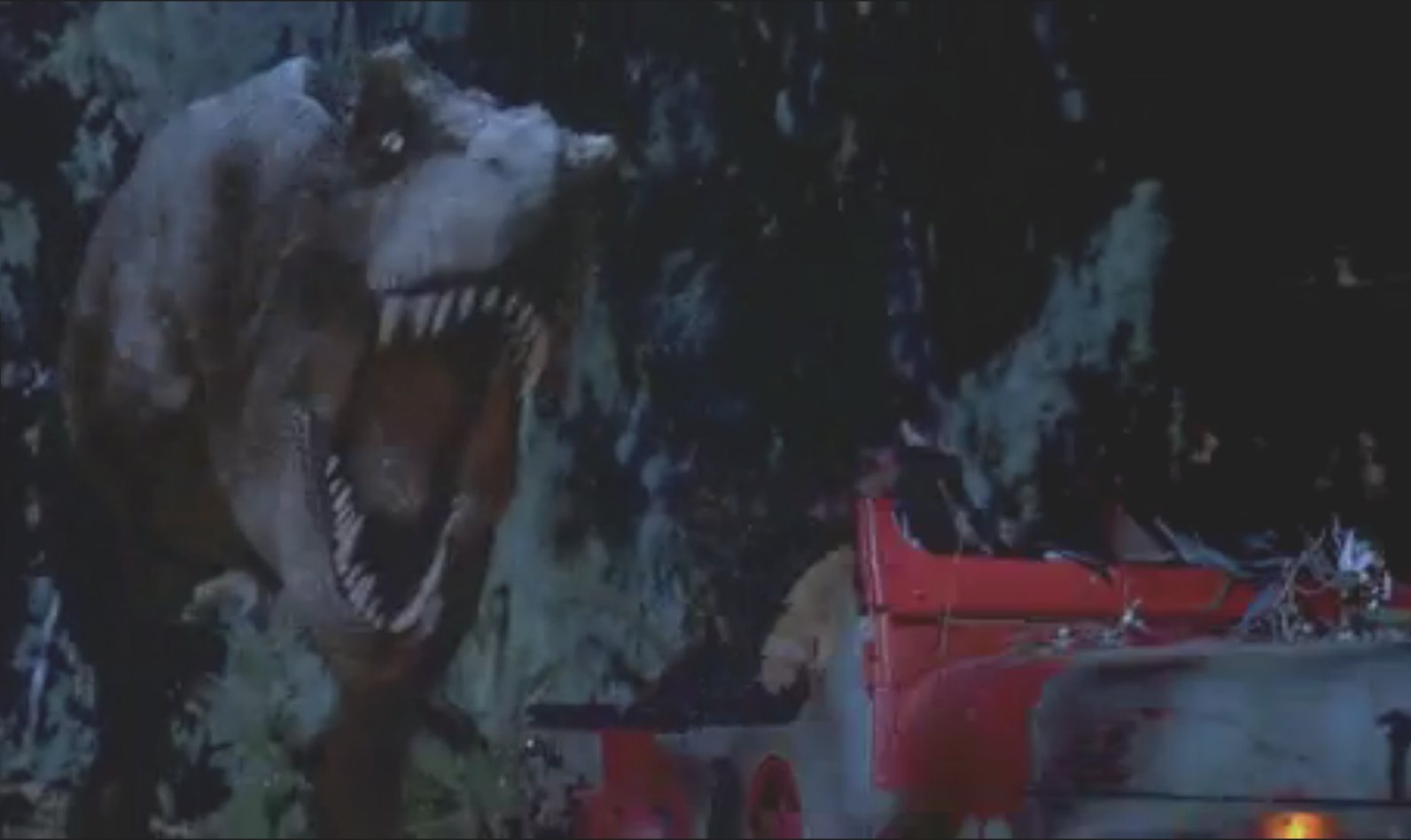 T rex chasing jeep Blank Meme Template