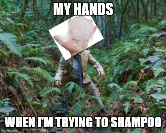 MY HANDS; WHEN I'M TRYING TO SHAMPOO | image tagged in lockdown,haircut | made w/ Imgflip meme maker