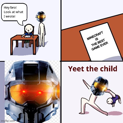 When Halo Yeet Minecraft Noobs Imgflip - yeet roblox meme