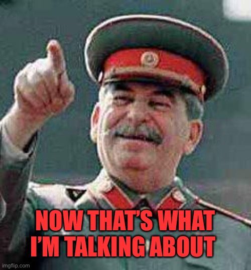 Stalin says | NOW THAT’S WHAT I’M TALKING ABOUT | image tagged in stalin says | made w/ Imgflip meme maker