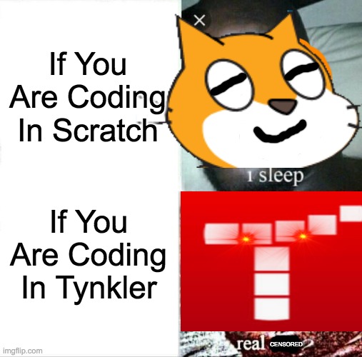 Sleeping Shaq | If You Are Coding In Scratch; If You Are Coding In Tynkler; CENSORED | image tagged in memes,sleeping shaq | made w/ Imgflip meme maker