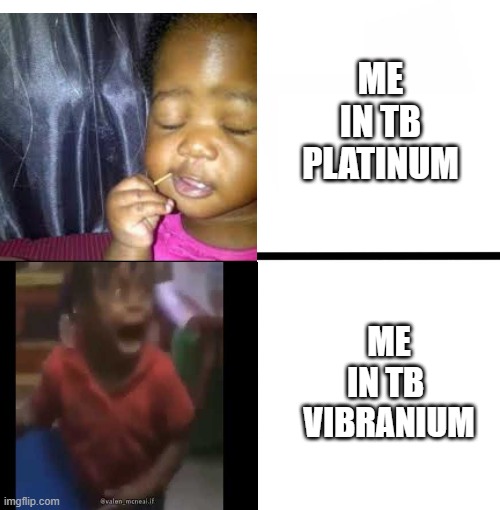 Blank Starter Pack | ME
IN TB
PLATINUM; ME
IN TB 
VIBRANIUM | image tagged in memes,blank starter pack | made w/ Imgflip meme maker
