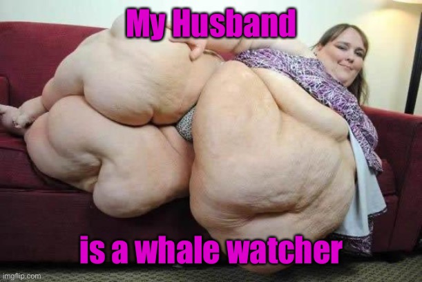 fat girl | My Husband is a whale watcher | image tagged in fat girl | made w/ Imgflip meme maker