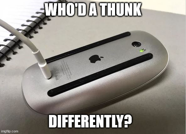 Who'd a thunk it? | WHO'D A THUNK; DIFFERENTLY? | image tagged in apple,fail,why,you had one job | made w/ Imgflip meme maker