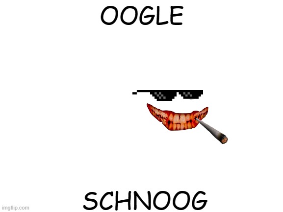 Blank White Template |  OOGLE; SCHNOOG | image tagged in blank white template | made w/ Imgflip meme maker