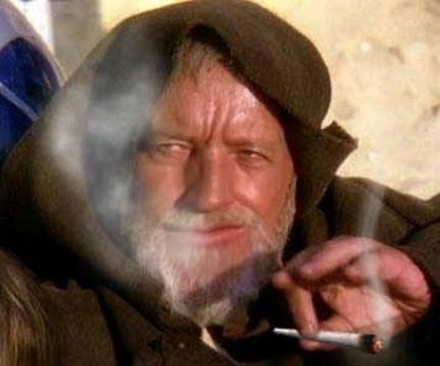 Obi Won Smoking a Joint Blank Meme Template