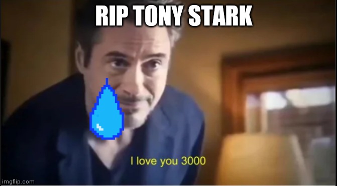 I love you 3000 | RIP TONY STARK | image tagged in i love you 3000 | made w/ Imgflip meme maker