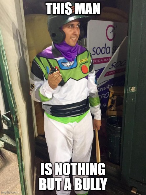 baseball | THIS MAN; IS NOTHING BUT A BULLY | image tagged in baseball | made w/ Imgflip meme maker