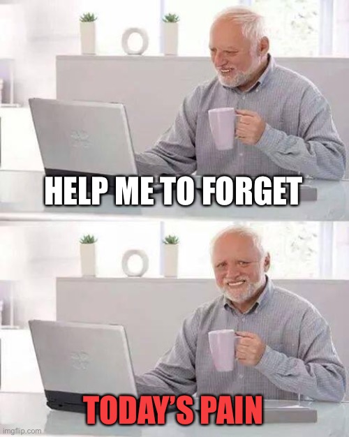 Hide the Pain Harold Meme | HELP ME TO FORGET TODAY’S PAIN | image tagged in memes,hide the pain harold | made w/ Imgflip meme maker