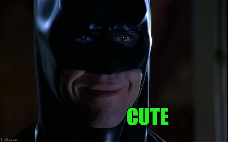batman smile | CUTE | image tagged in batman smile | made w/ Imgflip meme maker
