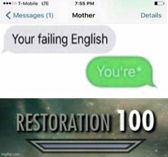 image tagged in restoration 100 | made w/ Imgflip meme maker