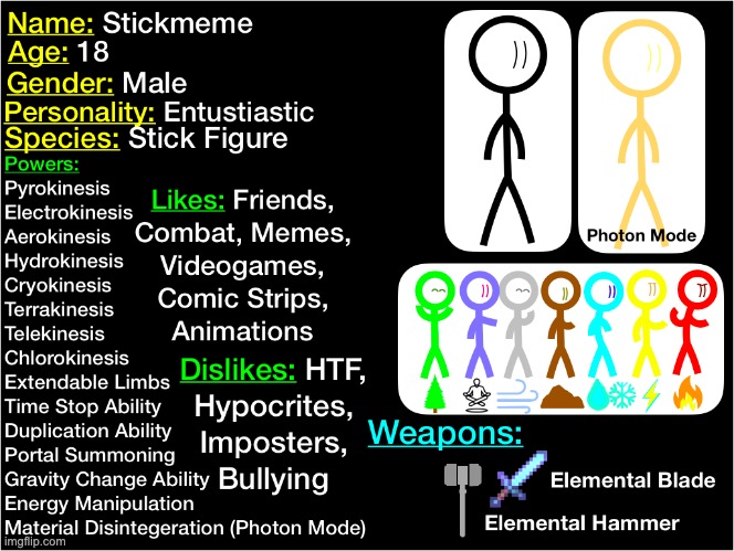 Stickmeme's Updated Bio! | made w/ Imgflip meme maker