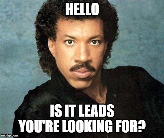 Hello Is it leads you're looking for? | HELLO; IS IT LEADS YOU'RE LOOKING FOR? | image tagged in hello is it leads you're looking for | made w/ Imgflip meme maker