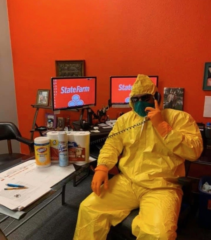 Hazmat Jake from State Farm Blank Meme Template