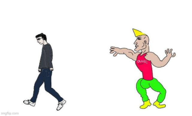 Virgin vs Chad - my meme template! Link in comment! | image tagged in virgin vs chad,funny,memes | made w/ Imgflip meme maker