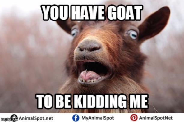 Goat to be kidding repost | made w/ Imgflip meme maker