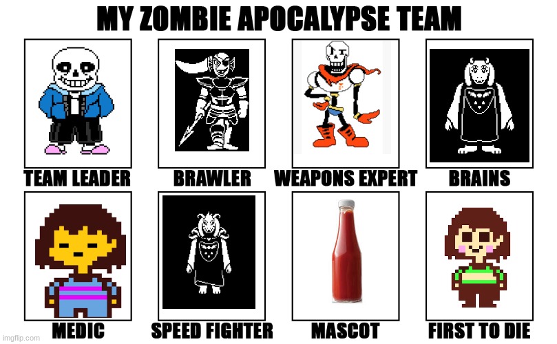 Undertale My Zombie Apocalypse Team V2 Memes Memes Gifs Imgflip
