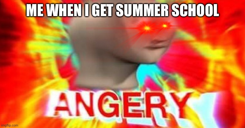 Stonks Man Angery | ME WHEN I GET SUMMER SCHOOL | image tagged in stonks man angery | made w/ Imgflip meme maker