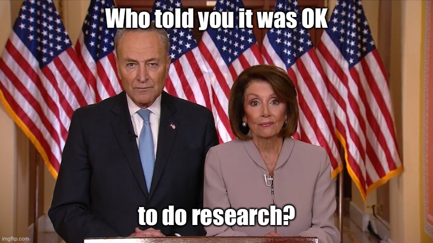 Chuck and Nancy | Who told you it was OK to do research? | image tagged in chuck and nancy | made w/ Imgflip meme maker