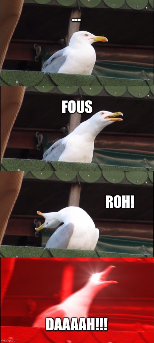 Inhaling Seagull | ... FOUS; ROH! DAAAAH!!! | image tagged in memes,inhaling seagull | made w/ Imgflip meme maker