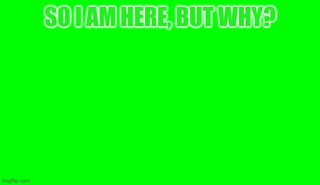 Why am I mod | SO I AM HERE, BUT WHY? | image tagged in green screen for videos | made w/ Imgflip meme maker