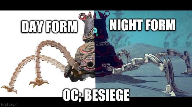 Beseige OC | NIGHT FORM; DAY FORM; OC; BESIEGE | made w/ Imgflip meme maker