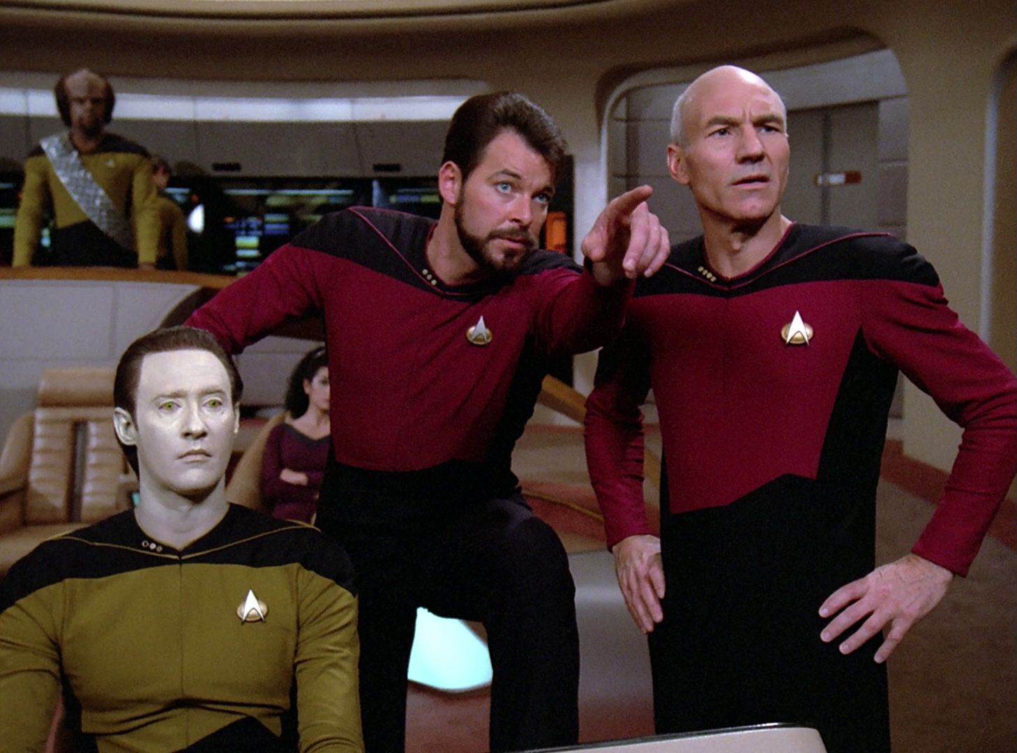 High Quality Star Trek - Data - Riker - Picard Blank Meme Template